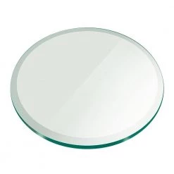 14 in. Clear Round Glass Table Top, 1/2 in. Thickness Tempered Beveled Edge Polished by Fab Glass and Mirror