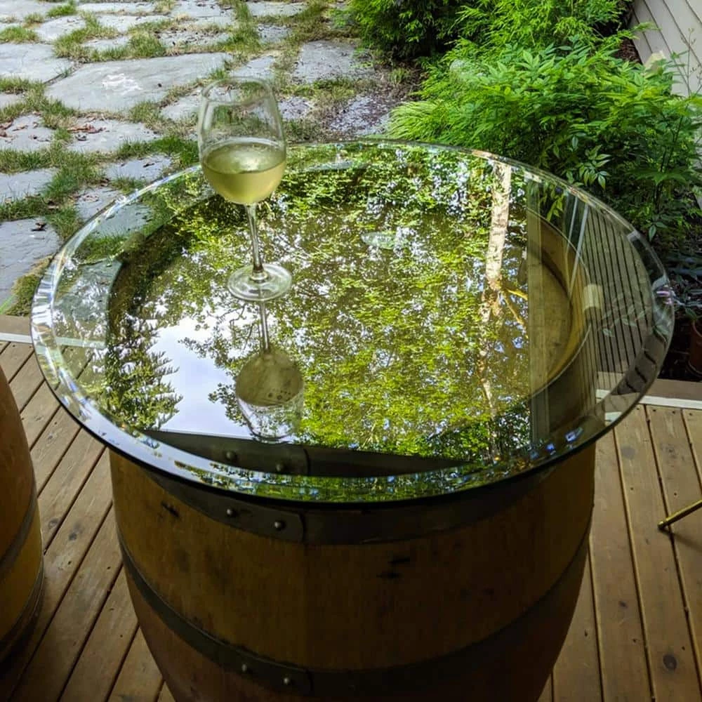 16 in. Clear Round Glass Table Top, 1/2 in. Thickness Tempered Beveled Edge Polished by Fab Glass and Mirror 2 16 in. Clear Round Glass Table Top, 1/2 in. Thickness Tempered Beveled Edge Polished by Fab Glass and Mirror - Image 2