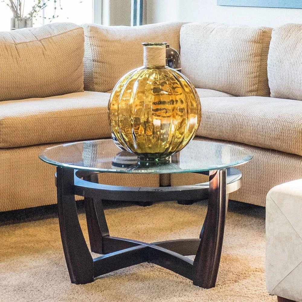 26 in. Clear Round Glass Table Top, 1/2 in. Thickness Tempered Beveled Edge Polished by Fab Glass and Mirror 2 26 in. Clear Round Glass Table Top, 1/2 in. Thickness Tempered Beveled Edge Polished by Fab Glass and Mirror - Image 2