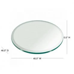 46 in. Clear Round Glass Table Top, 1/2 in. Thickness Tempered Beveled Edge Polished by Fab Glass and Mirror 10 46 in. Clear Round Glass Table Top, 1/2 in. Thickness Tempered Beveled Edge Polished by Fab Glass and Mirror -Homepop Sales 1 2 thick beveled fab glass and mirror furniture parts 46rt12thbean 40 1000