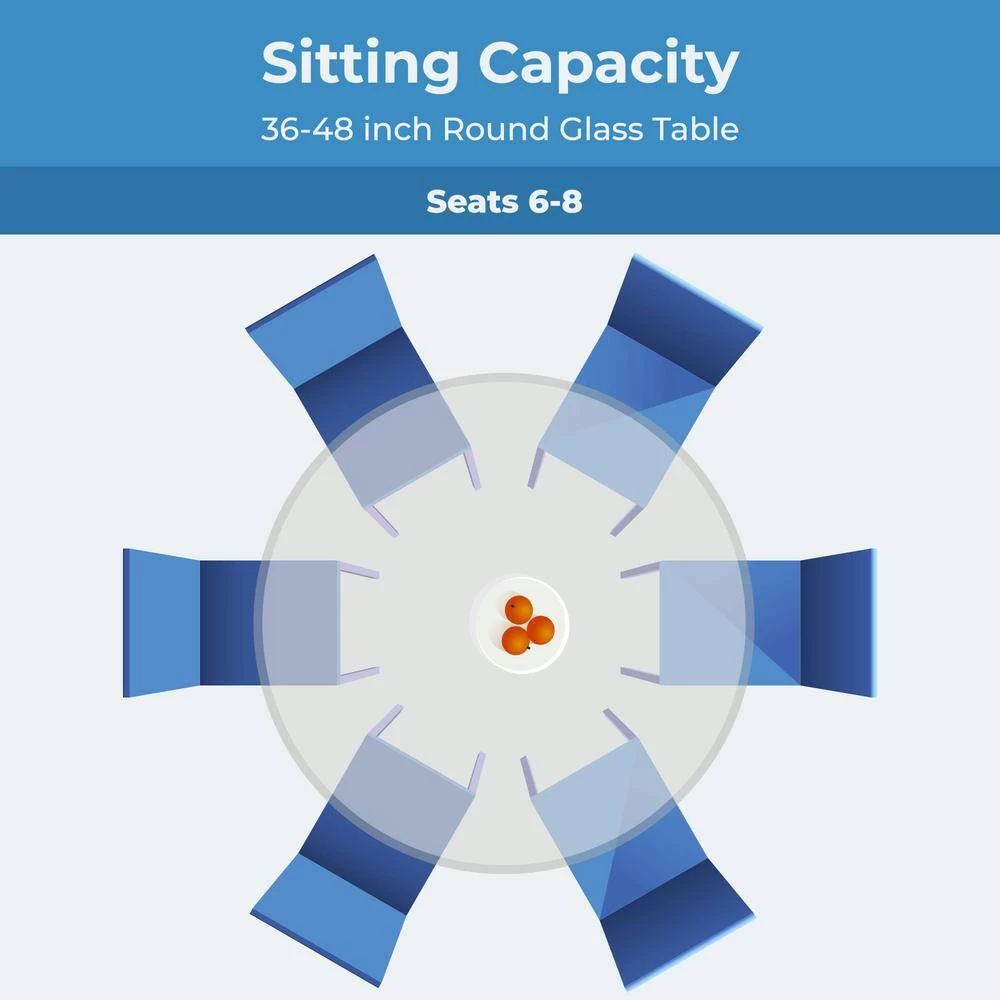 46 in. Clear Round Glass Table Top, 1/2 in. Thickness Tempered Beveled Edge Polished by Fab Glass and Mirror 7 46 in. Clear Round Glass Table Top, 1/2 in. Thickness Tempered Beveled Edge Polished by Fab Glass and Mirror - Image 7
