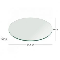 24 in. Clear Round Glass Table Top, 1/2 in. Thickness Tempered Flat Edge Polished by Fab Glass and Mirror 12 24 in. Clear Round Glass Table Top, 1/2 in. Thickness Tempered Flat Edge Polished by Fab Glass and Mirror -Homepop Sales 1 2 thick flat fab glass and mirror furniture parts 24rt12thflte 40 1000