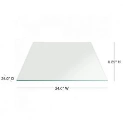 24 in. Clear Square Glass Table Top 1/4 in. Thick Flat Polished Tempered Eased Corners by Fab Glass and Mirror 13 24 in. Clear Square Glass Table Top 1/4 in. Thick Flat Polished Tempered Eased Corners by Fab Glass and Mirror -Homepop Sales 1 4 thick flat fab glass and mirror furniture parts 24sqr6thflte 40 1000