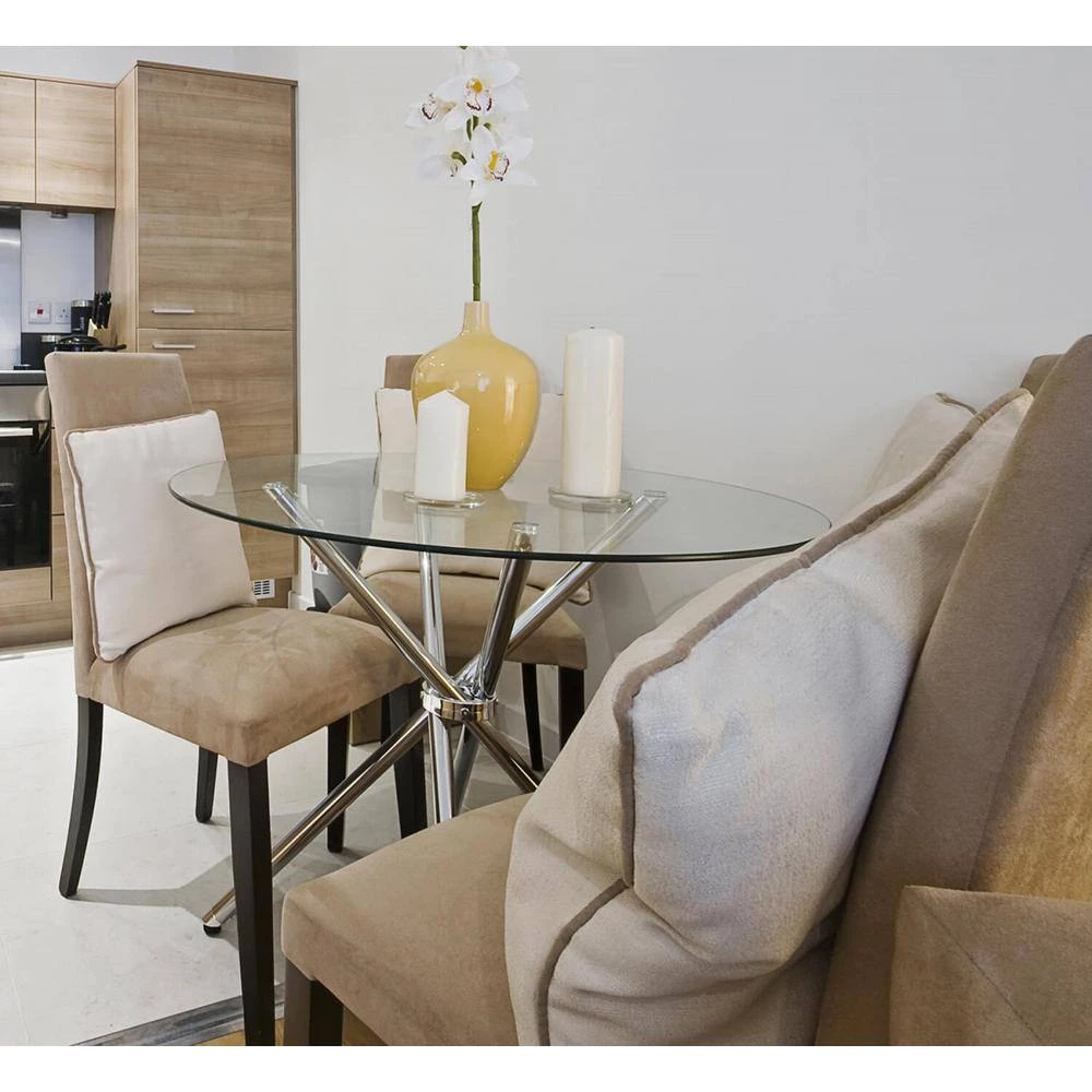 25 in. Clear Round Glass Table Top, 1/4 in. Thickness Tempered Flat Edge Polished by Fab Glass and Mirror 2 25 in. Clear Round Glass Table Top, 1/4 in. Thickness Tempered Flat Edge Polished by Fab Glass and Mirror - Image 2