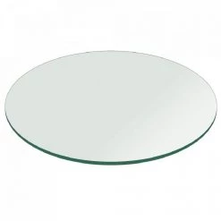 28 in. Clear Round Glass Table Top, 1/4 in. Thickness Tempered Flat Edge Polished by Fab Glass and Mirror