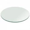 32 in. Clear Round Glass Table Top, 1/4 in. Thickness Tempered Flat Edge Polished by Fab Glass and Mirror