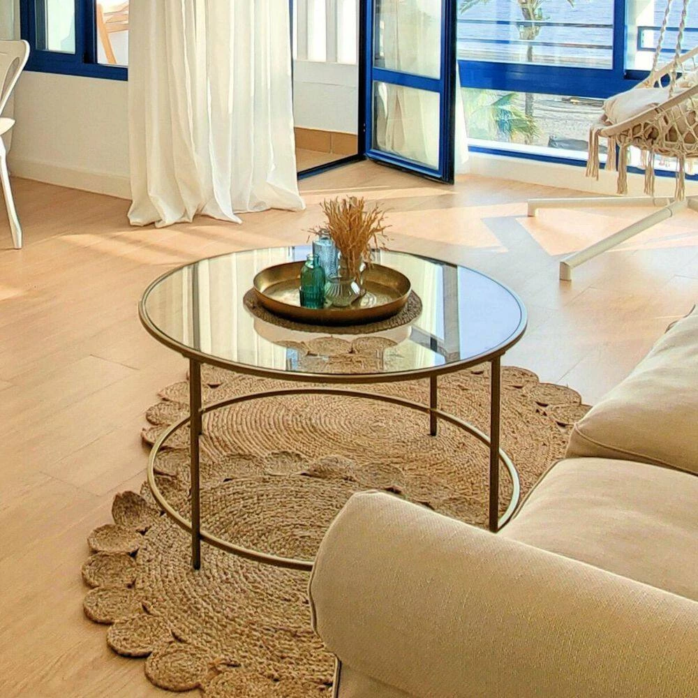 32 in. Clear Round Glass Table Top, 1/4 in. Thickness Tempered Flat Edge Polished by Fab Glass and Mirror 2 32 in. Clear Round Glass Table Top, 1/4 in. Thickness Tempered Flat Edge Polished by Fab Glass and Mirror - Image 2