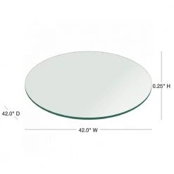 42 in. Clear Round Glass Table Top, 1/4 in. Thickness Tempered Flat Edge Polished by Fab Glass and Mirror 10 42 in. Clear Round Glass Table Top, 1/4 in. Thickness Tempered Flat Edge Polished by Fab Glass and Mirror -Homepop Sales 1 4 thick flat fab glass and mirror furniture parts 42rt6thflte 40 1000