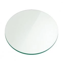 42 in. Clear Round Glass Table Top, 1/4 in. Thickness Tempered Flat Edge Polished by Fab Glass and Mirror