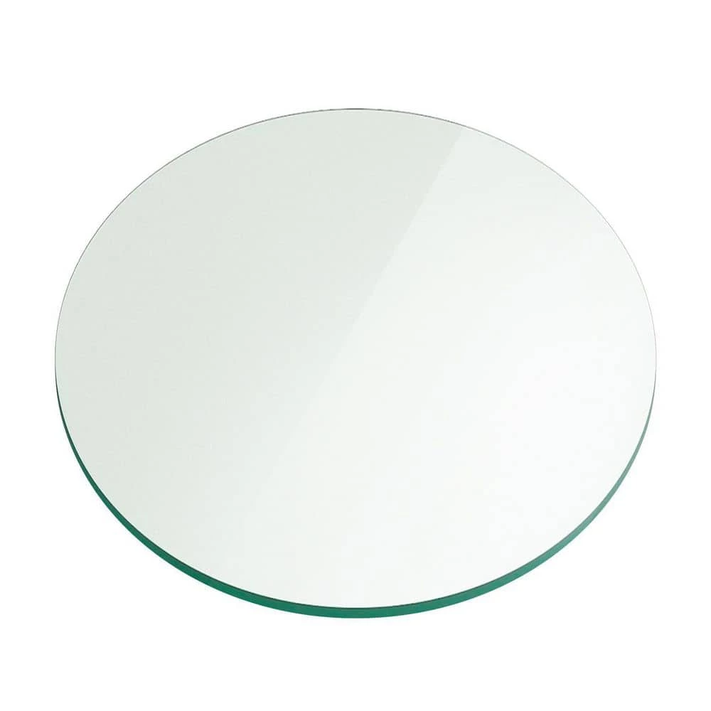 42 in. Clear Round Glass Table Top, 1/4 in. Thickness Tempered Flat Edge Polished by Fab Glass and Mirror 1 42 in. Clear Round Glass Table Top, 1/4 in. Thickness Tempered Flat Edge Polished by Fab Glass and Mirror