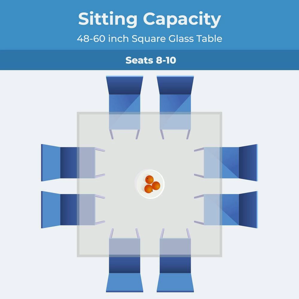 54 in. Clear Square Glass Table Top 1/4 in. Thick Flat Polished Tempered Eased Corners by Fab Glass and Mirror 9 54 in. Clear Square Glass Table Top 1/4 in. Thick Flat Polished Tempered Eased Corners by Fab Glass and Mirror - Image 9