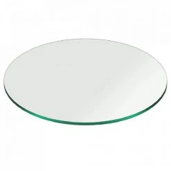 18 in. Clear Round Glass Table Top, 3/8 in. Thickness Tempered Pencil Edge Polished by Fab Glass and Mirror