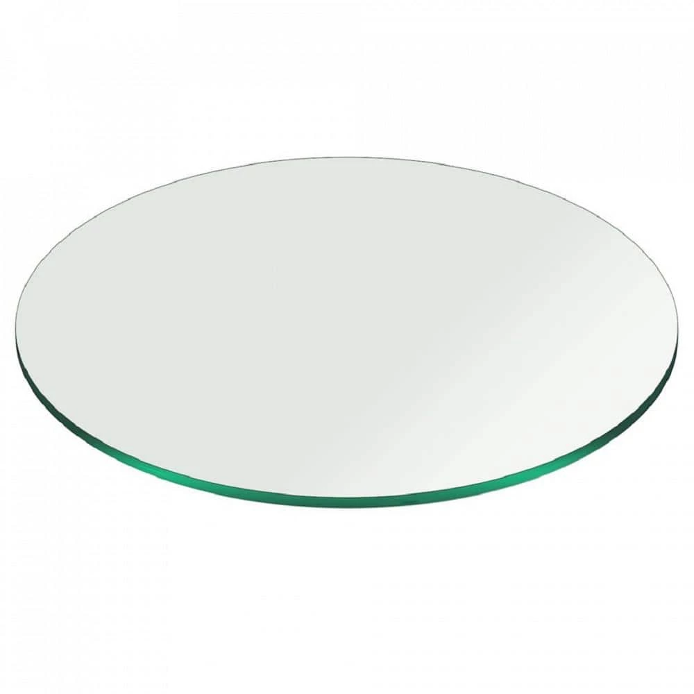 18 in. Clear Round Glass Table Top, 3/8 in. Thickness Tempered Pencil Edge Polished by Fab Glass and Mirror 1 18 in. Clear Round Glass Table Top, 3/8 in. Thickness Tempered Pencil Edge Polished by Fab Glass and Mirror