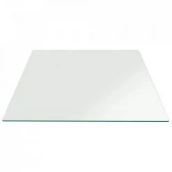 34 in. Clear Square Glass Table Top 3/8 in. Thick Pencil Polish Tempered Radius Corners by Fab Glass and Mirror