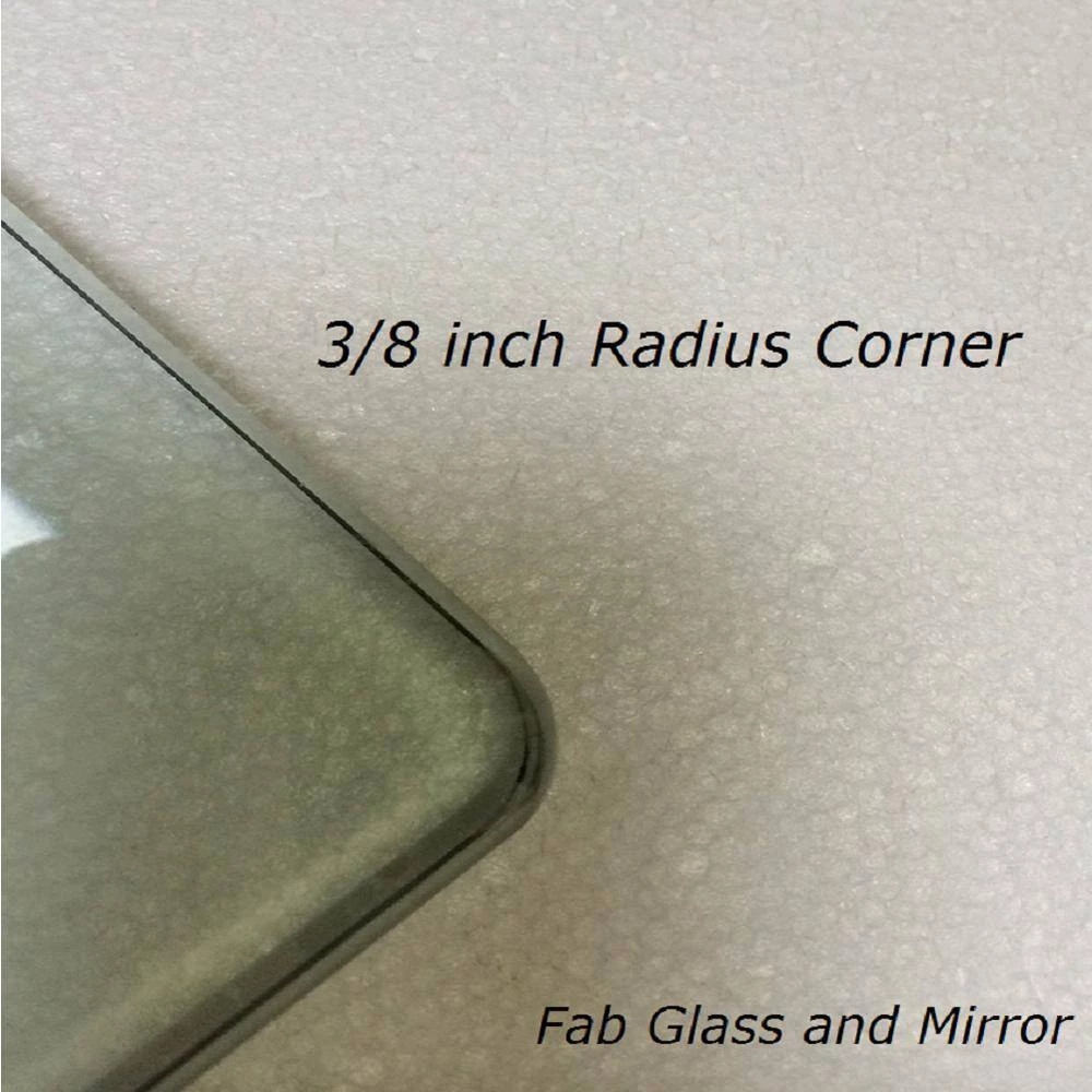 36 in. Clear Square Glass Table Top 3/8 in. Thick Pencil Polish Tempered Radius Corners by Fab Glass and Mirror 4 36 in. Clear Square Glass Table Top 3/8 in. Thick Pencil Polish Tempered Radius Corners by Fab Glass and Mirror - Image 4