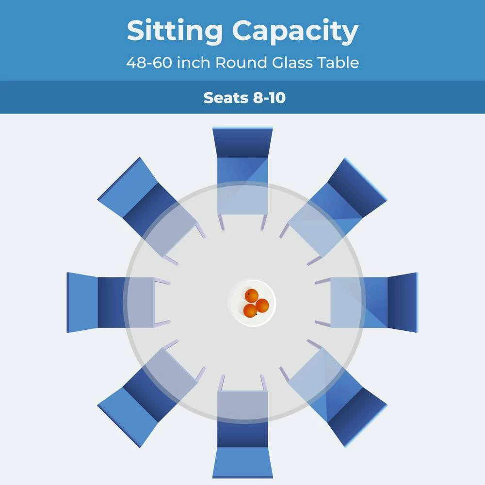 52 in. Clear Round Glass Table Top, 1/2 in. Thickness Tempered Beveled Edge Polished by Fab Glass and Mirror 9 52 in. Clear Round Glass Table Top, 1/2 in. Thickness Tempered Beveled Edge Polished by Fab Glass and Mirror - Image 9