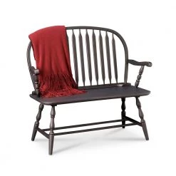 Windsor Antique Black Bench by Carolina Cottage