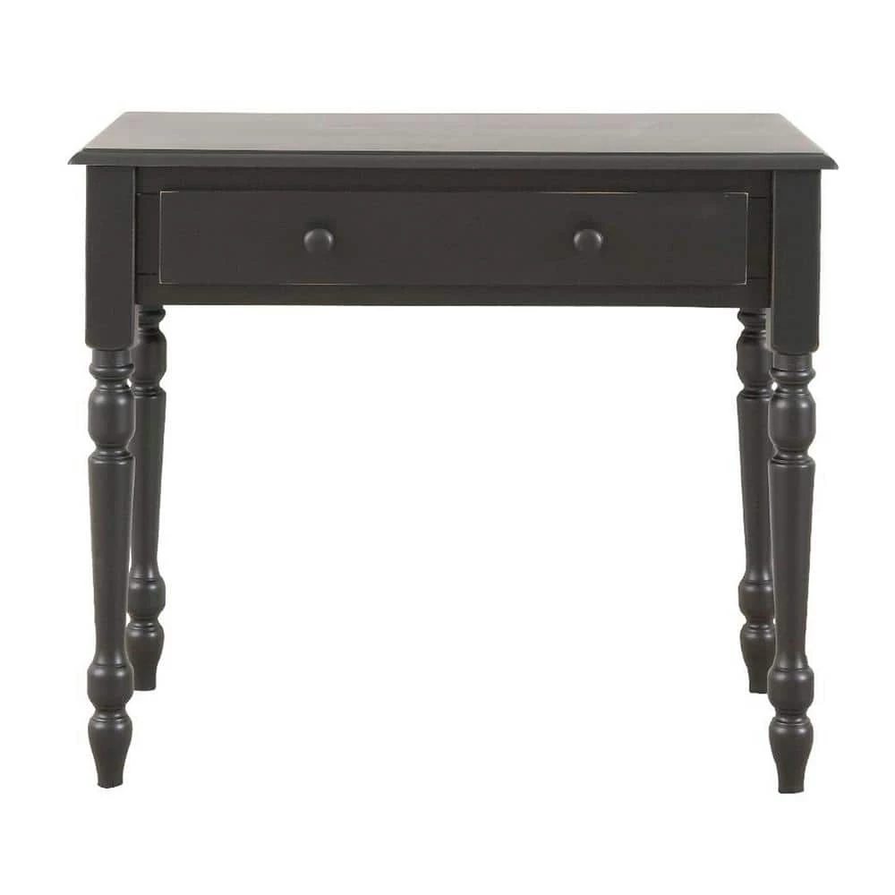 34 in. Rectangular Antique Black Writing Desk with Keyboard Tray by Carolina Cottage 1 34 in. Rectangular Antique Black Writing Desk with Keyboard Tray by Carolina Cottage