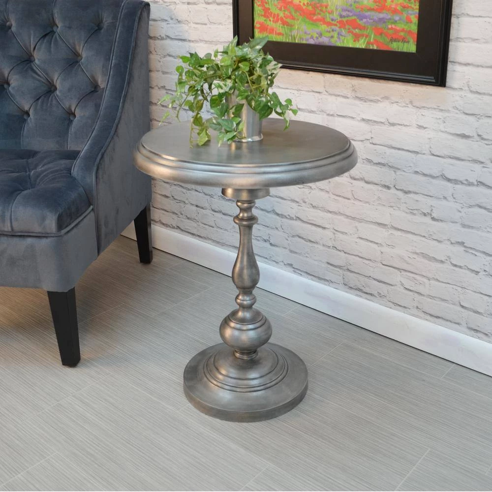 Pearson Antique Nickle End Table by Carolina Cottage 2 Pearson Antique Nickle End Table by Carolina Cottage - Image 2