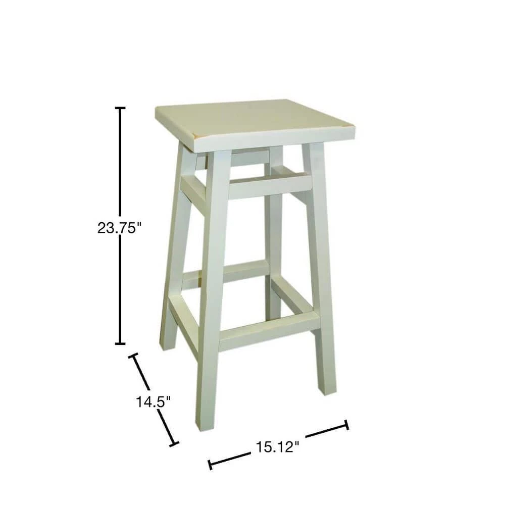 O'Malley 23.75 in. Antique White Bar Stool by Carolina Cottage 3 O'Malley 23.75 in. Antique White Bar Stool by Carolina Cottage - Image 3