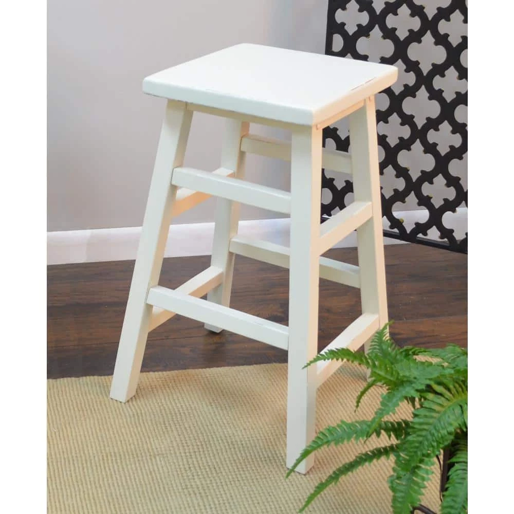O'Malley 23.75 in. Antique White Bar Stool by Carolina Cottage 2 O'Malley 23.75 in. Antique White Bar Stool by Carolina Cottage - Image 2