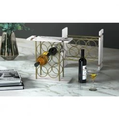 European and American style 6-Bottle White MDF Countertop Wine Rack by Aoibox 9 European and American style 6-Bottle White MDF Countertop Wine Rack by Aoibox -Homepop Sales aoibox wine racks snmx3286 1f 1000