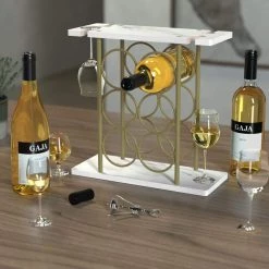 European and American style 6-Bottle White MDF Countertop Wine Rack by Aoibox 11 European and American style 6-Bottle White MDF Countertop Wine Rack by Aoibox -Homepop Sales aoibox wine racks snmx3286 31 1000