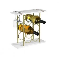 European and American style 6-Bottle White MDF Countertop Wine Rack by Aoibox
