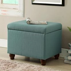 Aqua Teal Textured Medium Ottoman with Storage 18 in. Height x 22 in. Width x 18 in. Depth by Homepop 5 Aqua Teal Textured Medium Ottoman with Storage 18 in. Height x 22 in. Width x 18 in. Depth by Homepop -Homepop Sales aqua teal homepop bedroom benches k6377 f1374 31 1000