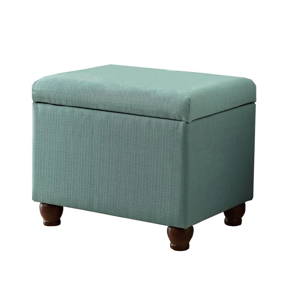 Aqua Teal Textured Medium Ottoman with Storage 18 in. Height x 22 in. Width x 18 in. Depth by Homepop 1 Aqua Teal Textured Medium Ottoman with Storage 18 in. Height x 22 in. Width x 18 in. Depth by Homepop