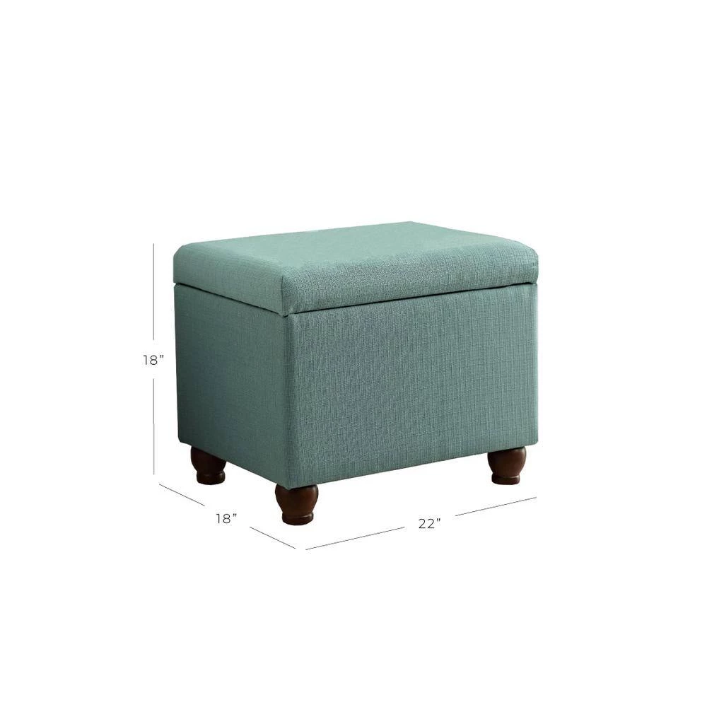 Aqua Teal Textured Medium Ottoman with Storage 18 in. Height x 22 in. Width x 18 in. Depth by Homepop 2 Aqua Teal Textured Medium Ottoman with Storage 18 in. Height x 22 in. Width x 18 in. Depth by Homepop - Image 2
