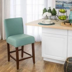 Upholstered 24 in. Aqua Textured Bar Stool by Homepop 9 Upholstered 24 in. Aqua Textured Bar Stool by Homepop -Homepop Sales aqua textured solid woven homepop bar stools k6858 24 f1374 31 1000