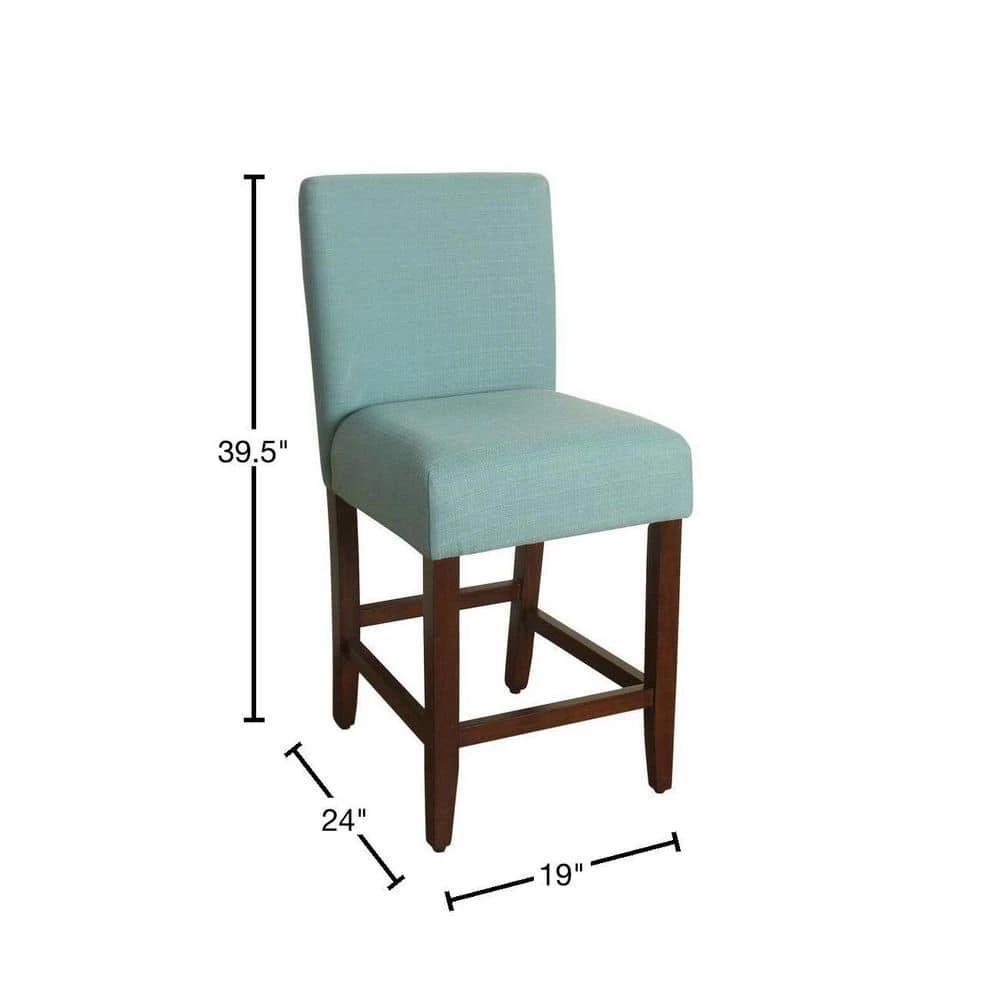 Upholstered 24 in. Aqua Textured Bar Stool by Homepop 3 Upholstered 24 in. Aqua Textured Bar Stool by Homepop - Image 3
