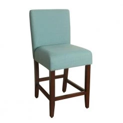 Upholstered 24 in. Aqua Textured Bar Stool by Homepop