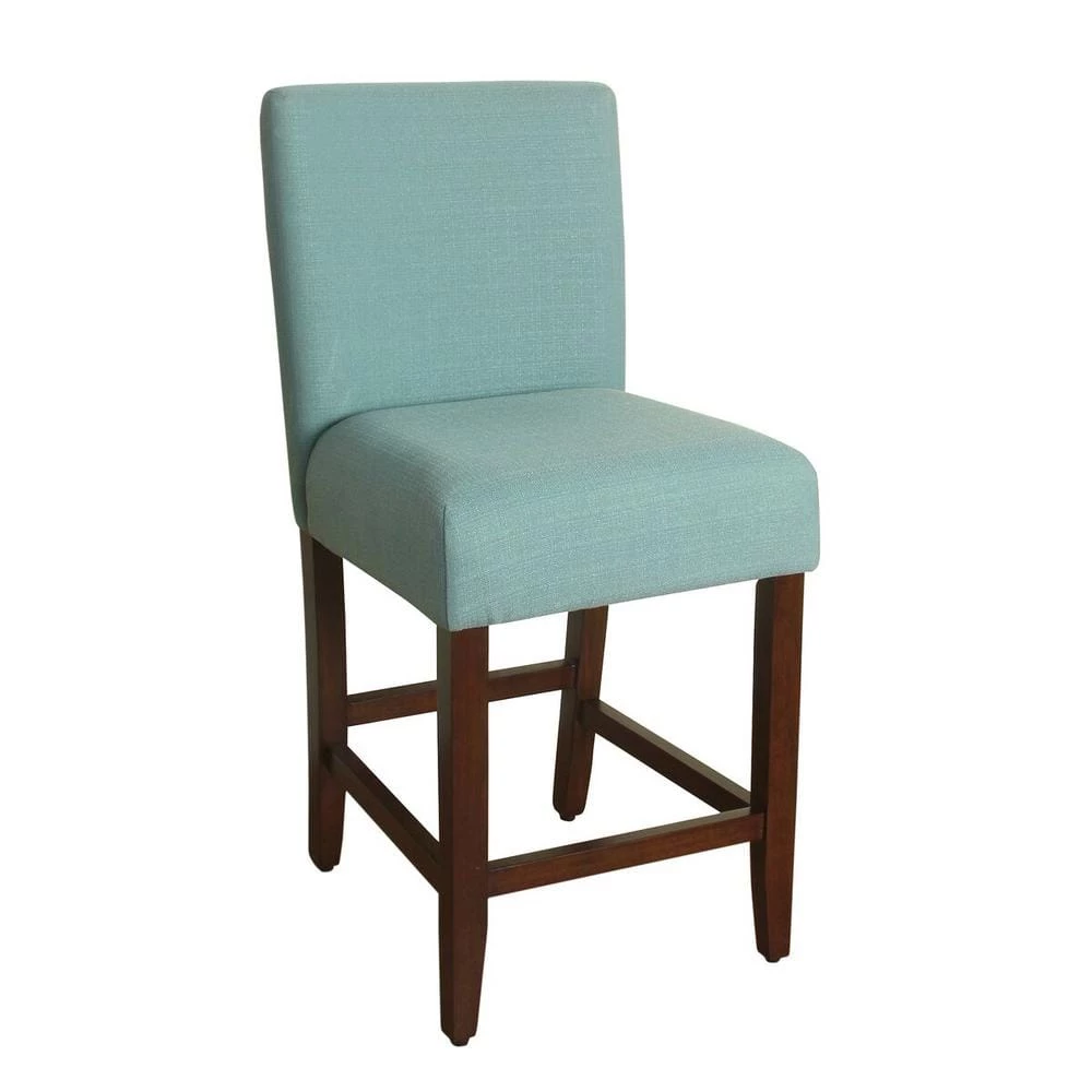 Upholstered 24 in. Aqua Textured Bar Stool by Homepop 1 Upholstered 24 in. Aqua Textured Bar Stool by Homepop