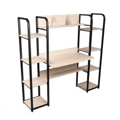 63 in. Beige Work Computer Desk With Storage by Aoibox