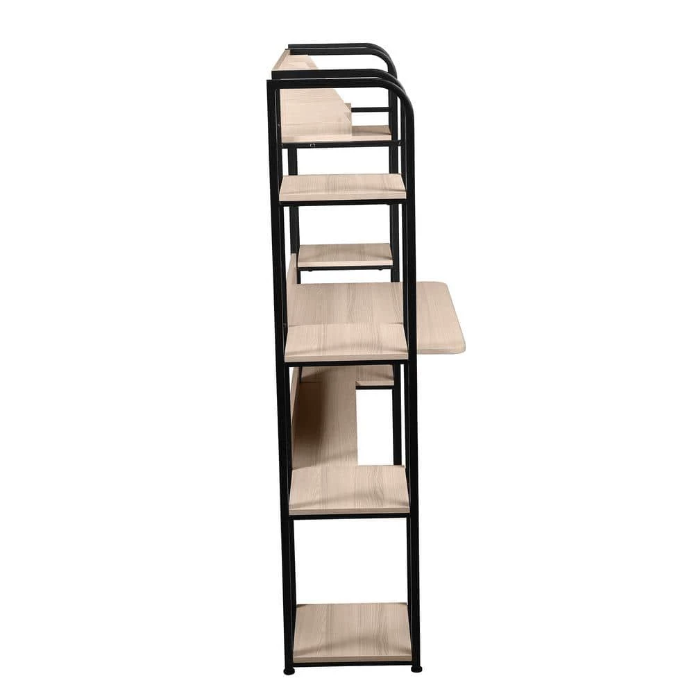 63 in. Beige Work Computer Desk With Storage by Aoibox 2 63 in. Beige Work Computer Desk With Storage by Aoibox - Image 2