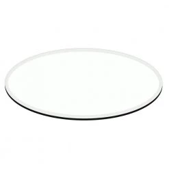 24 in. x 48 in. Clear E-Oval (Elliptical) 1/2 in. Thick Glass Table Top 1 in. Beveled Tempered Glass by Fab Glass and Mirror