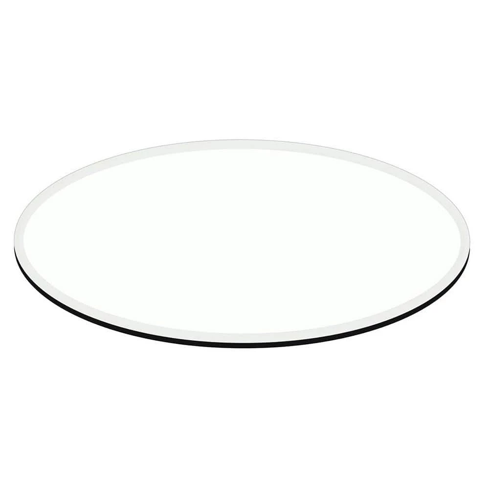 24 in. x 48 in. Clear E-Oval (Elliptical) 1/2 in. Thick Glass Table Top 1 in. Beveled Tempered Glass by Fab Glass and Mirror 1 24 in. x 48 in. Clear E-Oval (Elliptical) 1/2 in. Thick Glass Table Top 1 in. Beveled Tempered Glass by Fab Glass and Mirror