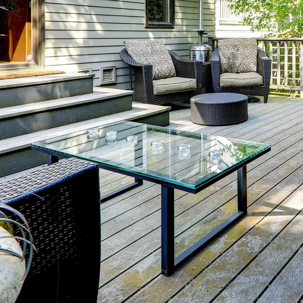 26 in. Clear Square Glass Table Top 1/2 in. Thick Bevel Polish Tempered Radius Corners by Fab Glass and Mirror 2 26 in. Clear Square Glass Table Top 1/2 in. Thick Bevel Polish Tempered Radius Corners by Fab Glass and Mirror - Image 2