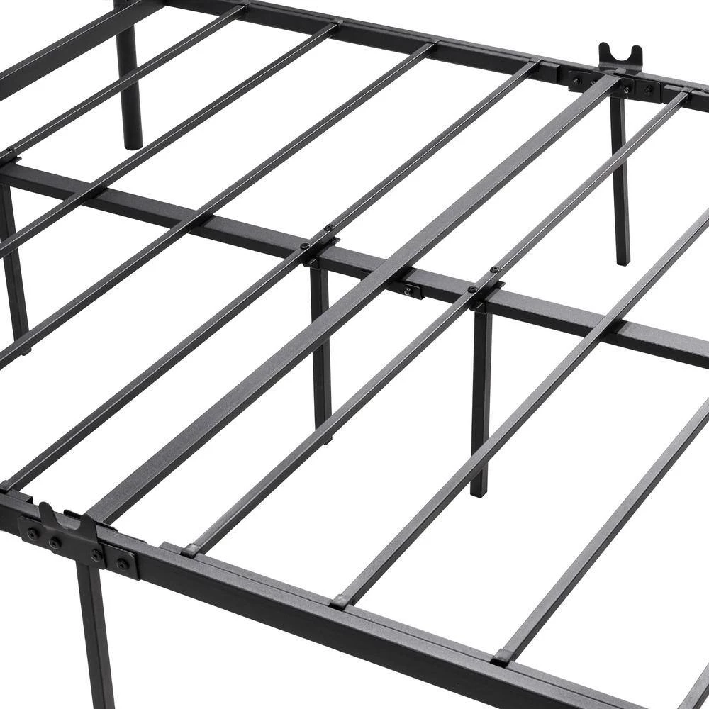 5 ft. W Metal Canopy Bed Frame with Ornate European Style Headboard & Footboard Sturdy Steel, Queen Black by Aoibox 3 5 ft. W Metal Canopy Bed Frame with Ornate European Style Headboard & Footboard Sturdy Steel, Queen Black by Aoibox - Image 3