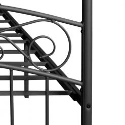 4.5 ft. W Black Metal Canopy Bed Frame with Ornate European Style Headboard & Footboard Sturdy Steel, Full Size by Aoibox 11 4.5 ft. W Black Metal Canopy Bed Frame with Ornate European Style Headboard & Footboard Sturdy Steel, Full Size by Aoibox -Homepop Sales black aoibox canopy beds snmx763 1f 1000