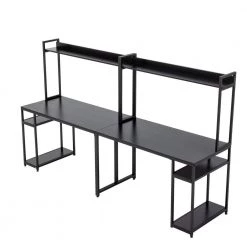 94.6 in. Two Person Computer Desk with Storage, Home office double Workstation Desk with Shelf, Black by Aoibox 15 94.6 in. Two Person Computer Desk with Storage, Home office double Workstation Desk with Shelf, Black by Aoibox -Homepop Sales black aoibox computer desks snmx655 40 1000