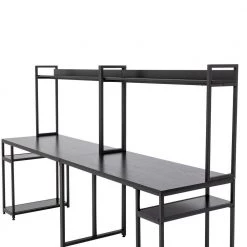 94.6 in. Two Person Computer Desk with Storage, Home office double Workstation Desk with Shelf, Black by Aoibox 18 94.6 in. Two Person Computer Desk with Storage, Home office double Workstation Desk with Shelf, Black by Aoibox -Homepop Sales black aoibox computer desks snmx655 77 1000