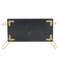 39 in. W Black single Beauty Table consoles table side end table modern marble MDF top with sturdy glod metal legs by Aoibox 13 39 in. W Black single Beauty Table consoles table side end table modern marble MDF top with sturdy glod metal legs by Aoibox -Homepop Sales black aoibox end side tables snmx642 1d 1000