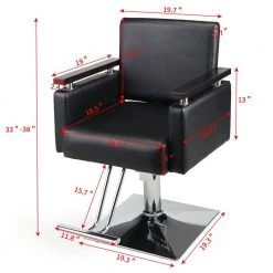 Hydraulic Barber Chair, Heavy-Duty Styling Chair with 360 Degree Rotation for Barber Shop, Beauty Salon, Spa, Black by Aoibox 12 Hydraulic Barber Chair, Heavy-Duty Styling Chair with 360 Degree Rotation for Barber Shop, Beauty Salon, Spa, Black by Aoibox -Homepop Sales black aoibox ergonomic chairs snmx2559 40 1000