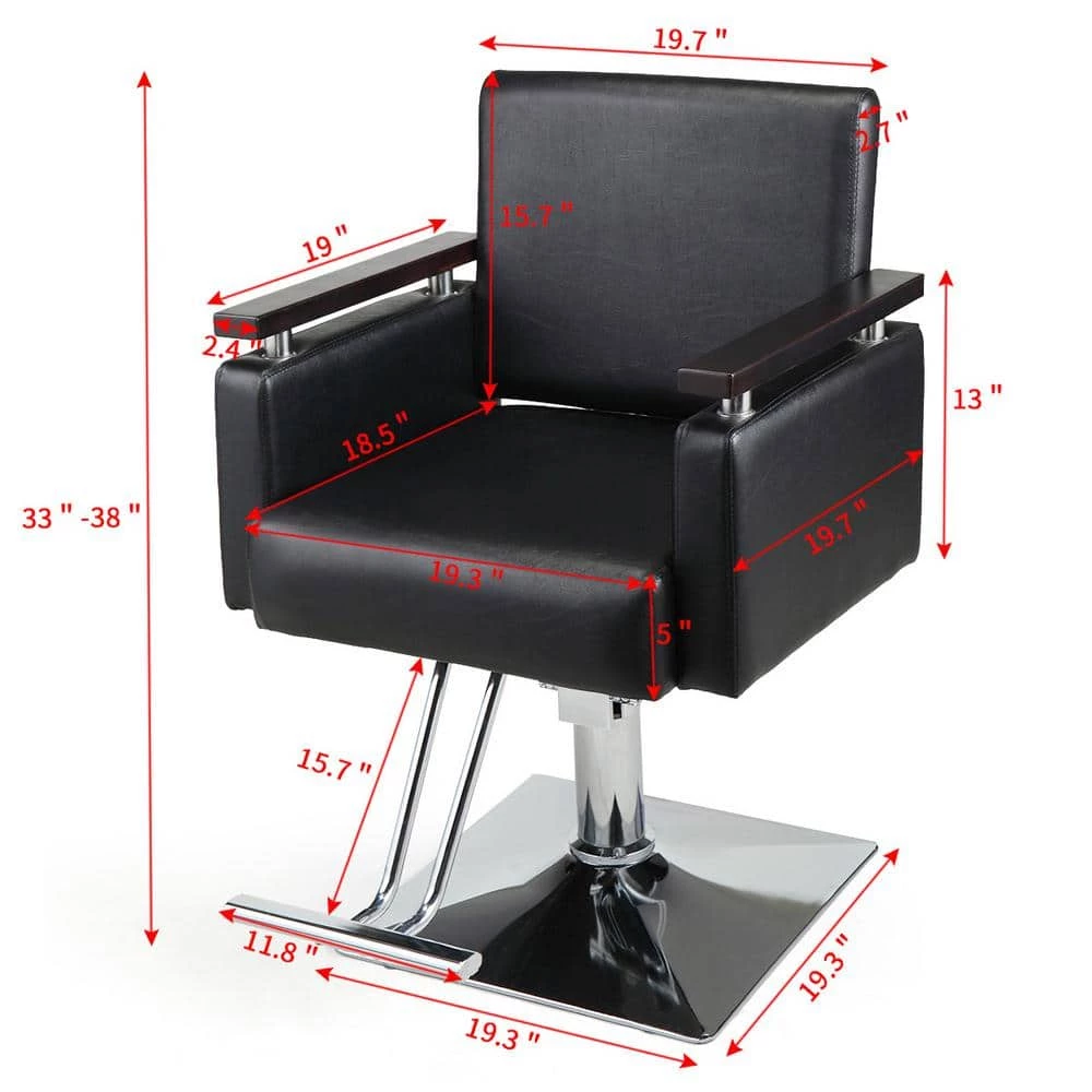 Hydraulic Barber Chair, Heavy-Duty Styling Chair with 360 Degree Rotation for Barber Shop, Beauty Salon, Spa, Black by Aoibox 3 Hydraulic Barber Chair, Heavy-Duty Styling Chair with 360 Degree Rotation for Barber Shop, Beauty Salon, Spa, Black by Aoibox - Image 3