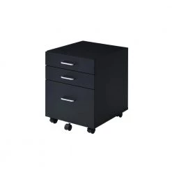 Black Chrome Finish File Cabinet by Aoibox