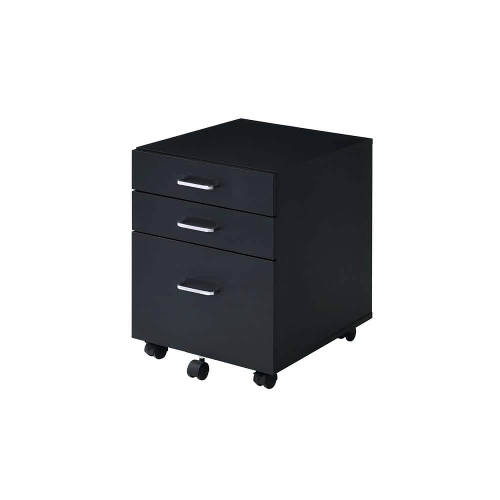 Black Chrome Finish File Cabinet by Aoibox 1 Black Chrome Finish File Cabinet by Aoibox
