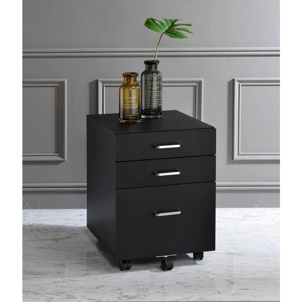 Black Chrome Finish File Cabinet by Aoibox 4 Black Chrome Finish File Cabinet by Aoibox - Image 4